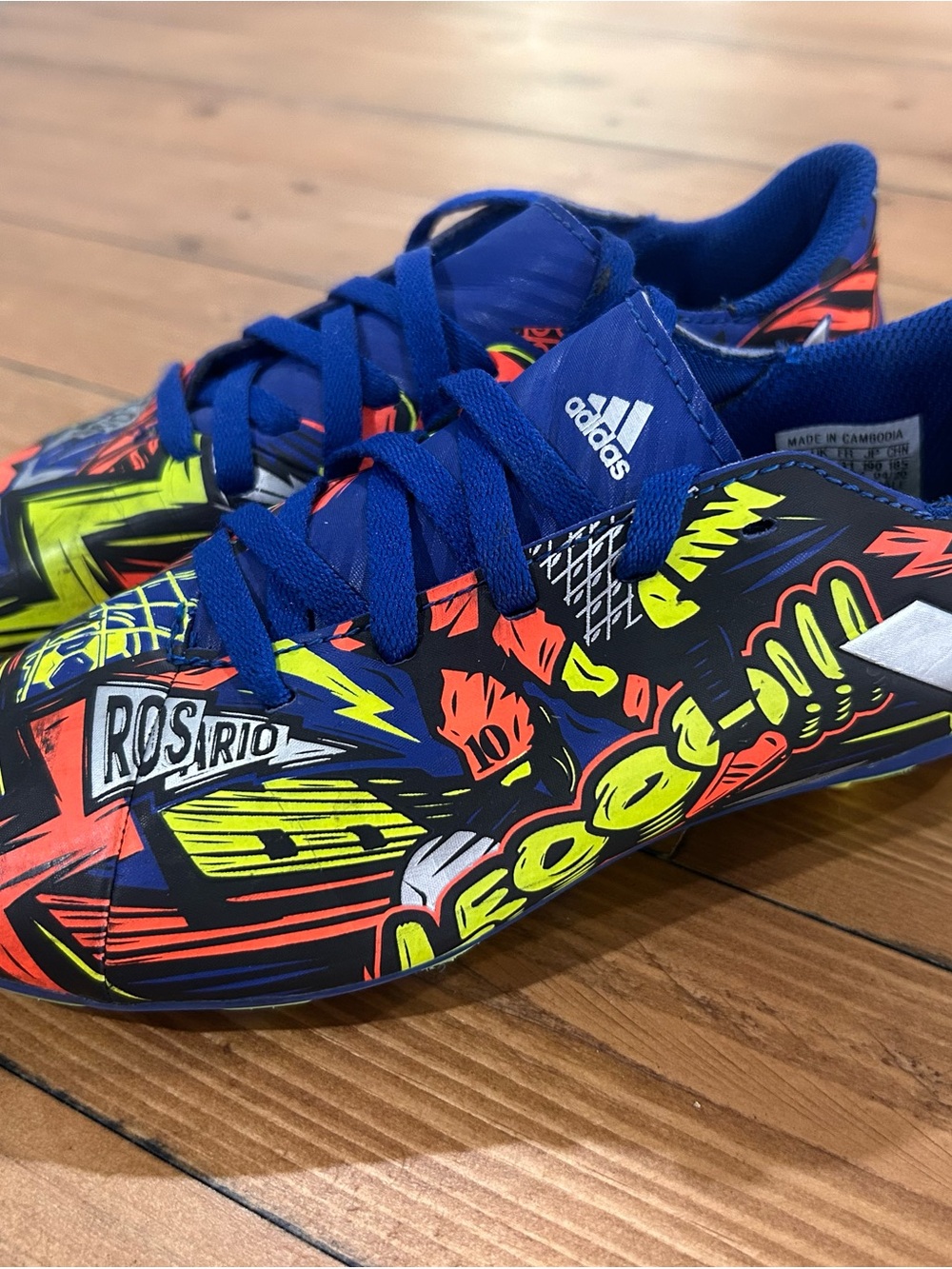 Adidas Kids Blue Neon Graphic Soccer Shoes “Messi”